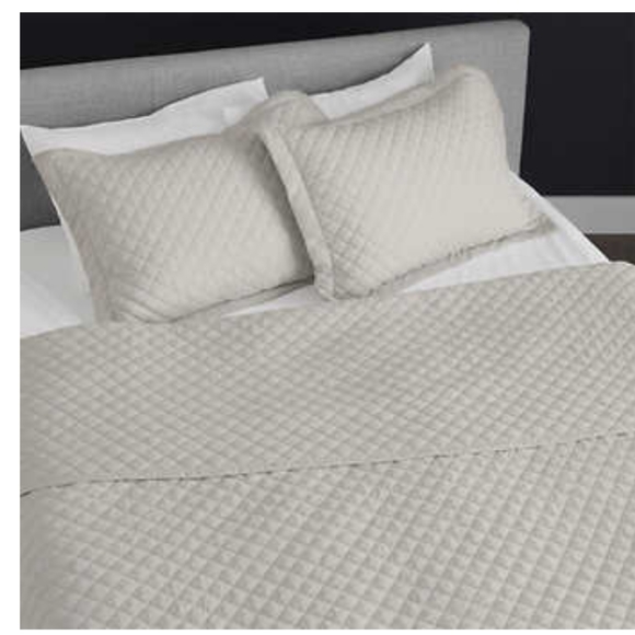 Jennifer Adams home solana diamond 3pc quilted blanket set - Picture 1 of 4